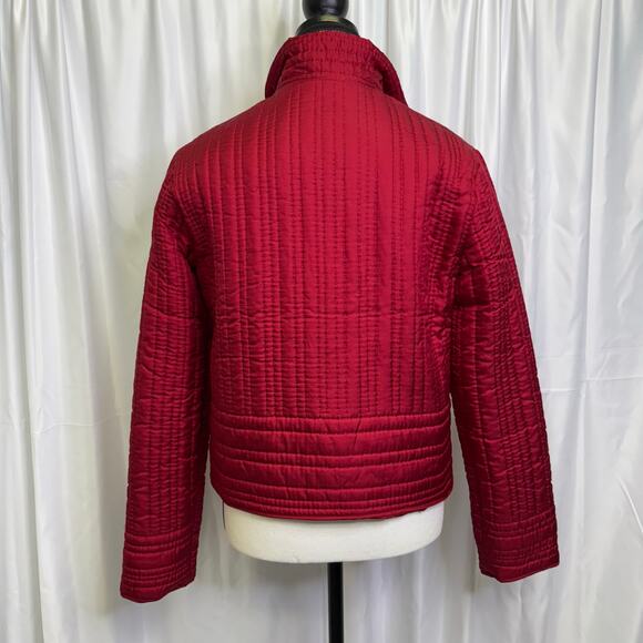 Vintage Spiegel Red Quilted Jacket Women’s Size 8 – Short Coat - Picture 3 of 7